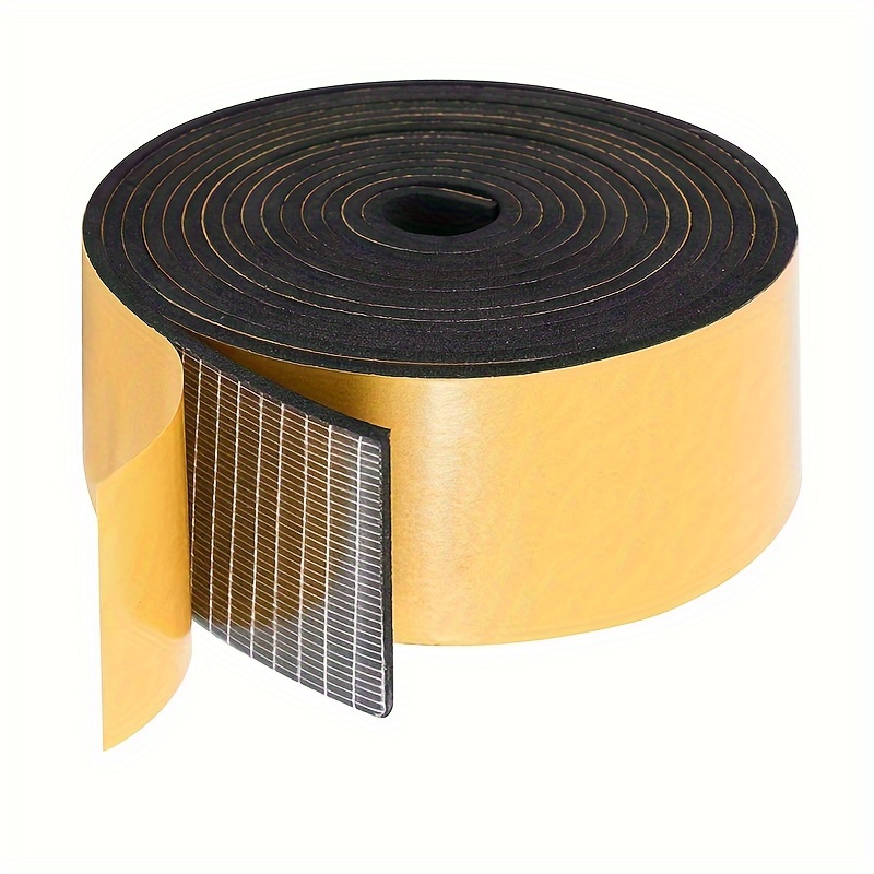 

1 Roll Self-adhesive Weather Stripping Tape, Foam Rubber Seal Strip For Door And Window Gap, 16.5ft/5m Long, Weatherproof, Insulation, Soundproofing, Anti-collision, Black