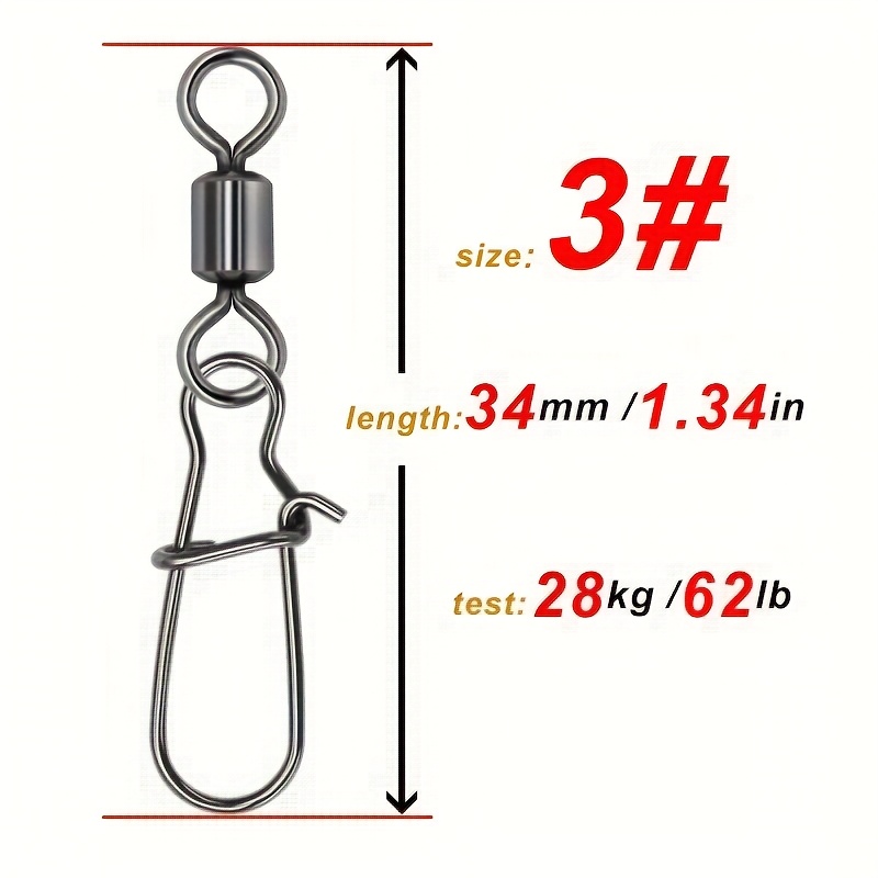 TEMU 50 piezas, Perno giratorio americano + Perno mejorado, Material de calidad, Perno giratorio flexible de resistencia, Perno de pesca de acero