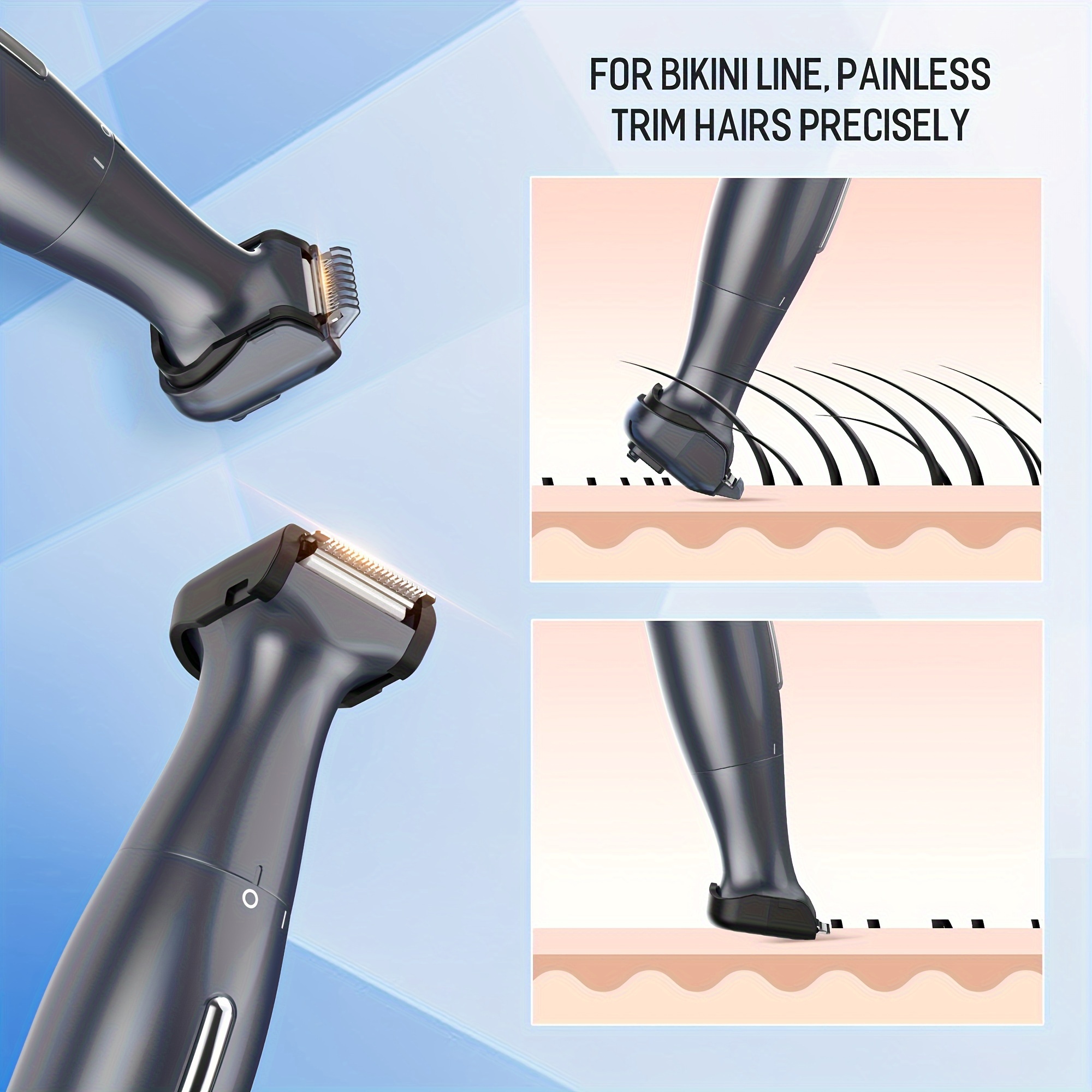   function trimmer 1 handle 6 different function blades womens bikini trimmer body and face electric shaver eyebrow ear and nose hair shaver wet and dry dual use beautician Product details 3