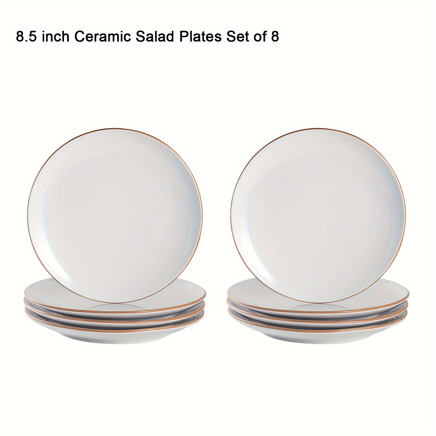 

8pcs Salad Plates - 8.5 Small - Dinnerware For Appetizer - - Dishwasher Safe -