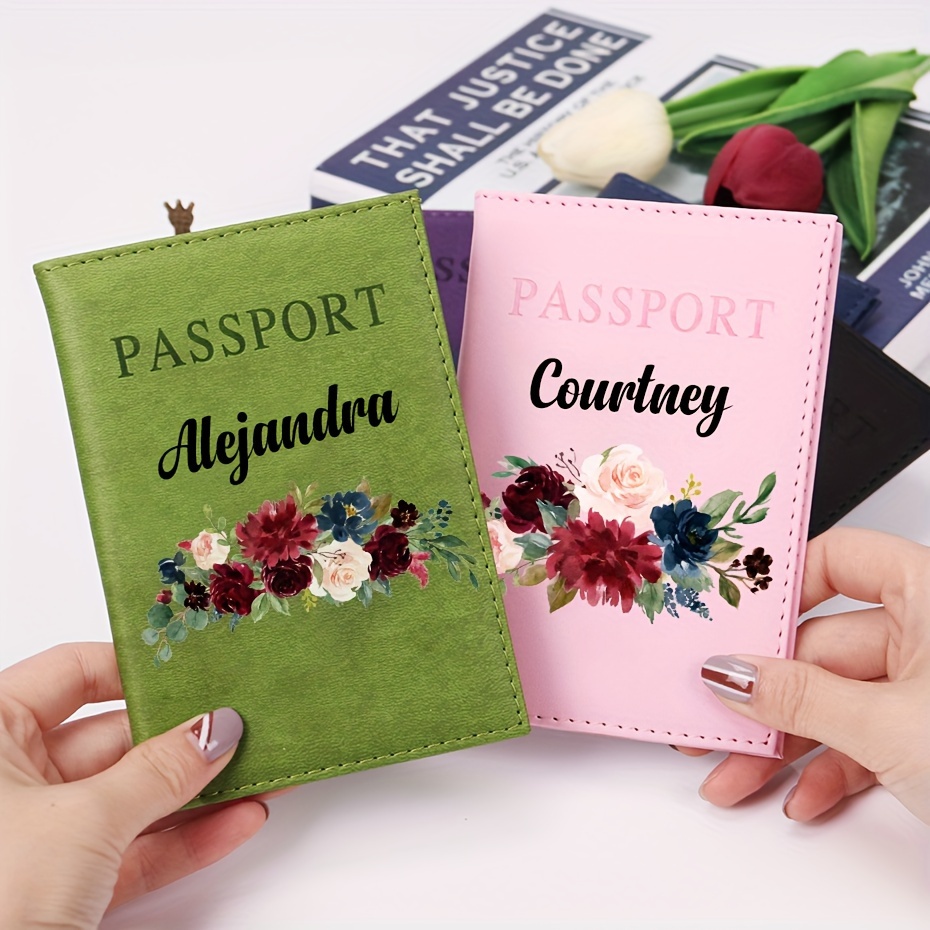 

Personalized Small Passport Holder With Diy Name, Slim Travel Wallet, Multi-functionl Pouch, Ideal For Birthday And Holiday Gifts