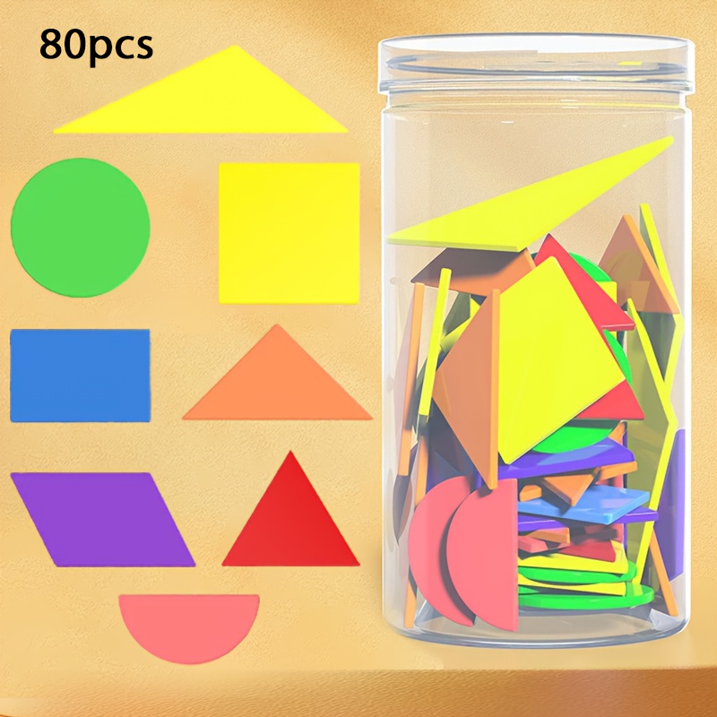 TEMU Colorful Geometric Shapes, Counting Aids, Suitable For Counting, Flat Shape Recognition, Flat Shapes, Understanding Graphic Aids, Suitable For