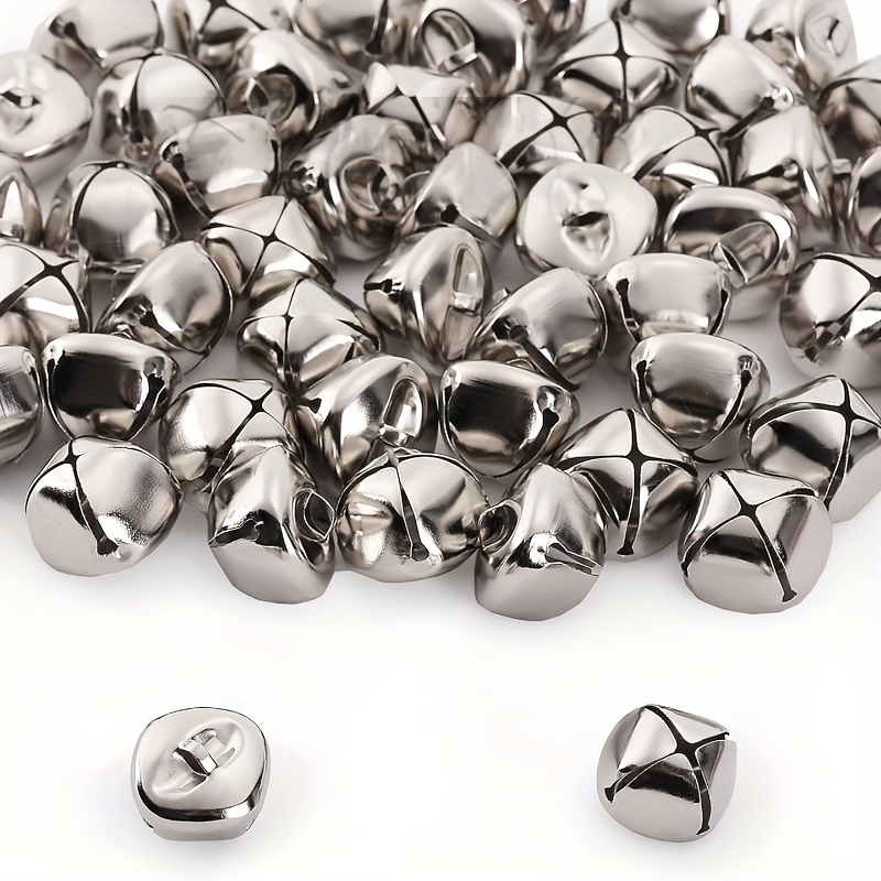 

50-pack Silver Jingle Bells 0.6-inch Uncharged Craft Bells For Diy Projects, Festive Decorations With Clear Pleasant Sound