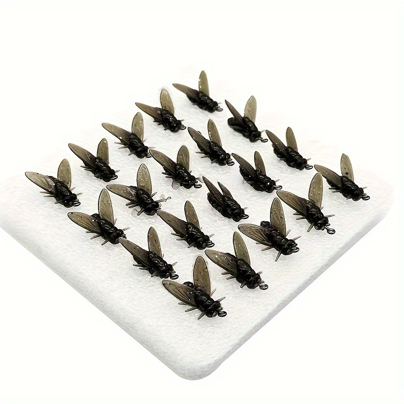 TEMU 20pcs Trout Jigs Swimbaits Dry Flies Kit - Realistic Bionic Fishing Lures With Pvc Material, No Lead, Pouch-packaging - Flies Spinner Swim Baits