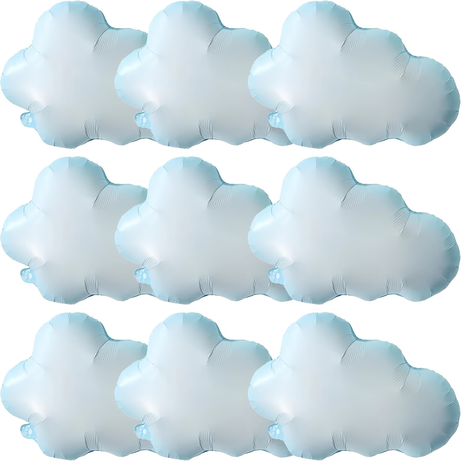 TEMU 9pcs Cloud Aluminum Film Balloons White Cloud Theme Suitable For Gender Reveal Birthday Party Decorations