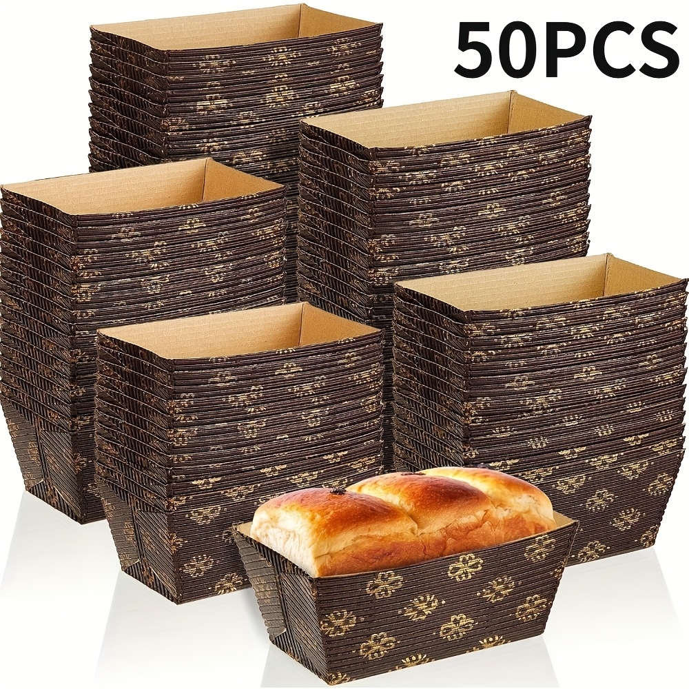 50/25pcs Mini Rectangular Corrugated Cardboard Baking Trays, Brown, Disposable, Stackable, Holiday, Party, 3...7 Inches