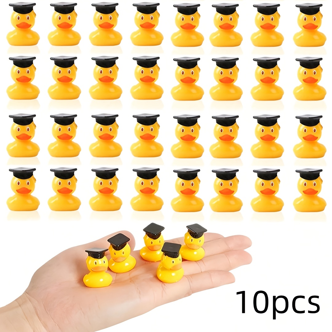 TEMU 10/20 Mini Resin Ducks, Tiny And Exquisite Graduation Ducks, Yellow Graduation Decorations, Suitable For Graduation Party Gifts And Crafts,