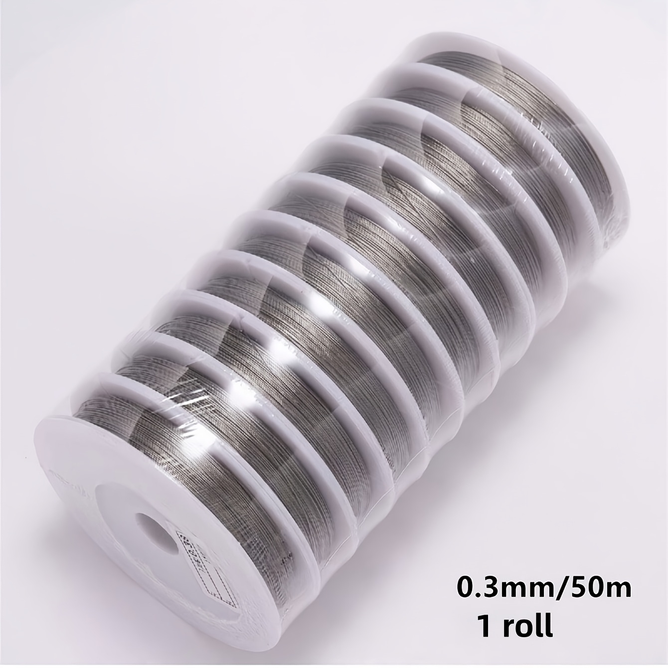 TEMU 1/10 Roll 0.3-0.8mm Multi-strand Steel Wire, Jewelry Making Steel Wire (non-elastic), Diy Beading Wire, Handcrafted Accessories Material,