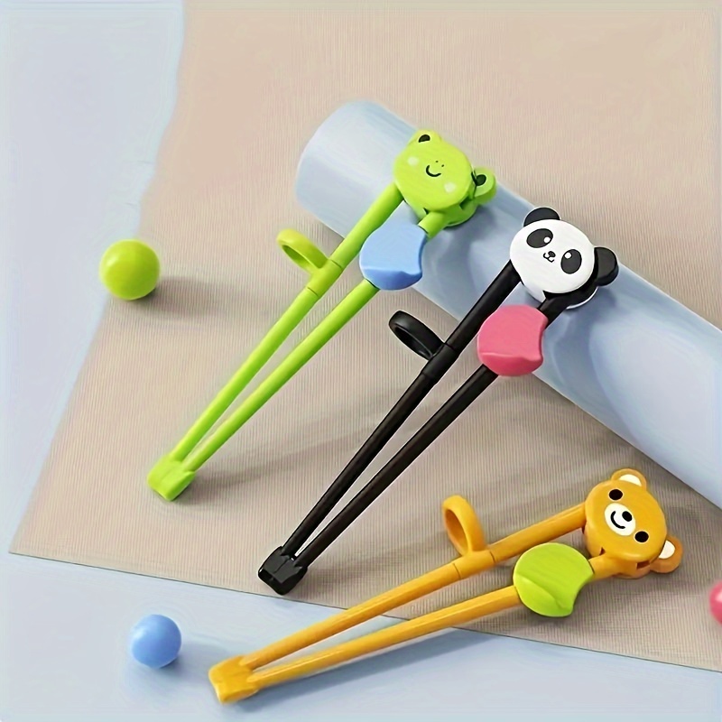 

3pcs, Cartoon Animal Training Chopsticks For Beginners, Cute Kawaii Design, Abs Material, Kid-friendly Kitchen Utensils, Essential For College Dorms & Back To School