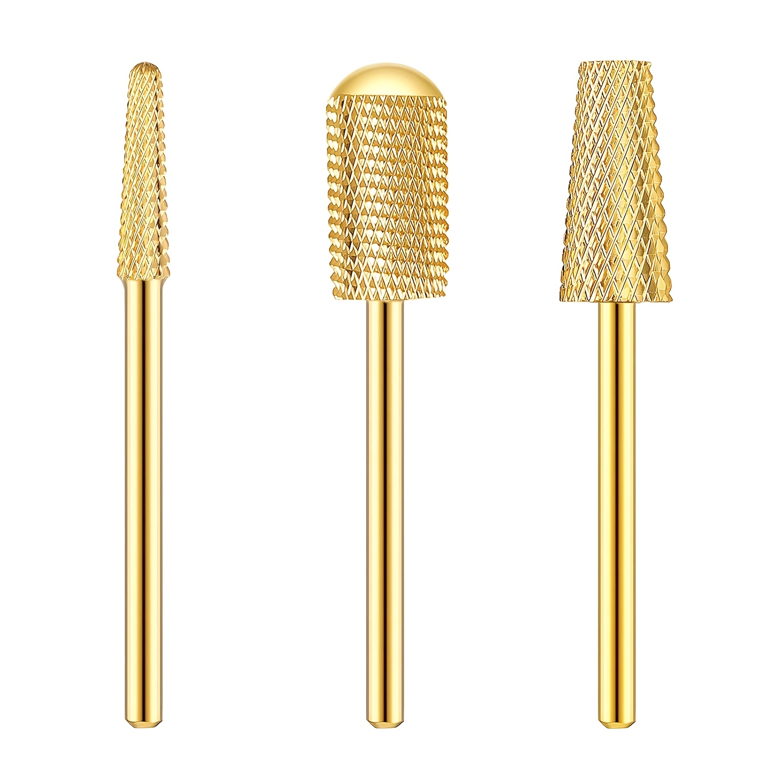TEMU 3pcs Professional Nail Drill Bits Set, Alloy Nail File Tips For Acrylic Gel Removal And Dead Skin Trimming, Unscented, With Nail Art Tools