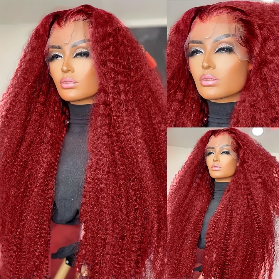 

13x4 Red Body Wave Wigs Lace Front Glueless Wig Cap Headband Curly Red Wig For Women Hairline Glueless Synthetic Heat Resistent Wigs 24 Inch For Daily Party