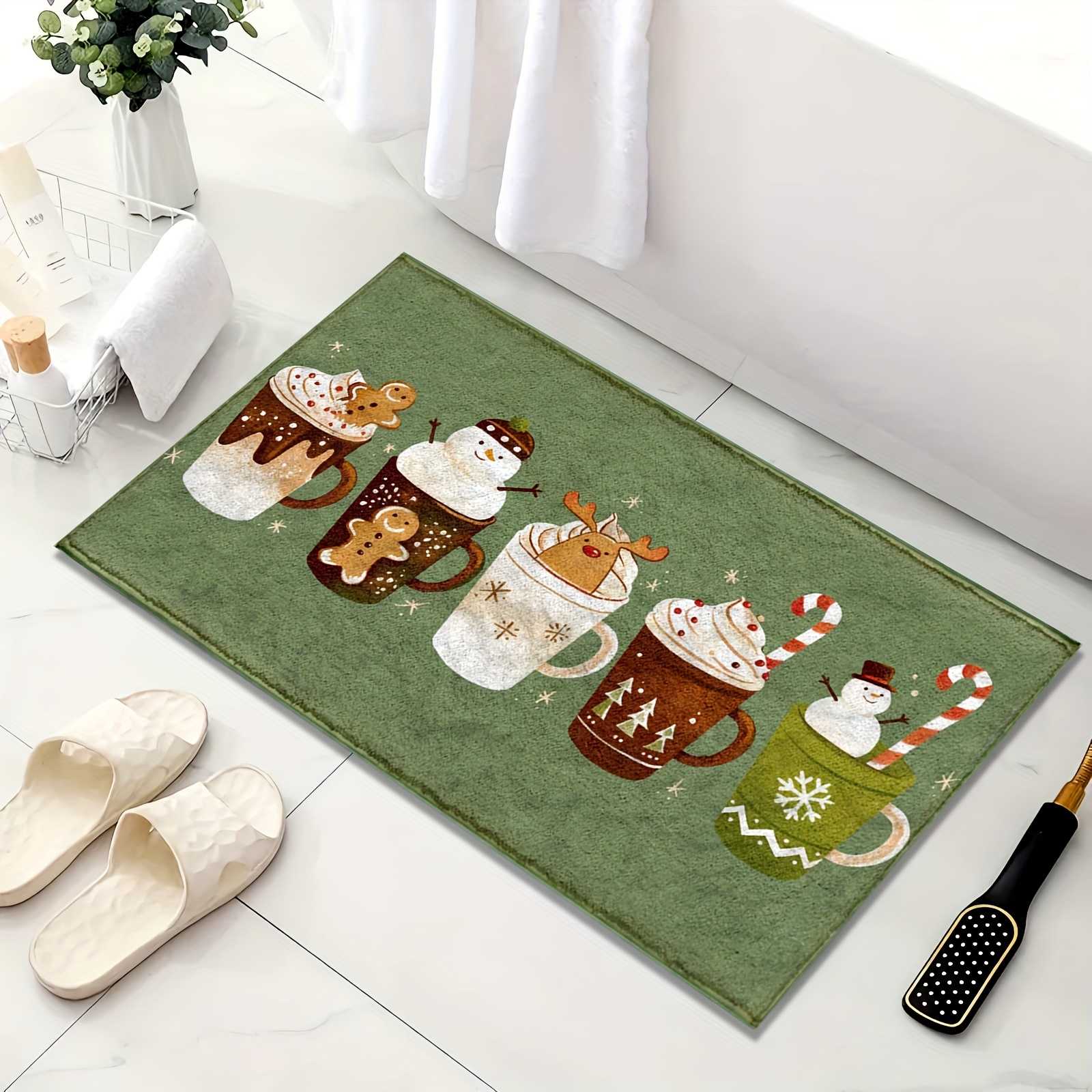 

Christmas Holiday Bath Rug - , , -dry Bathroom Mat And Men In , For , Bathroom, And Decor (1pc), Fluffy Decor Decoration