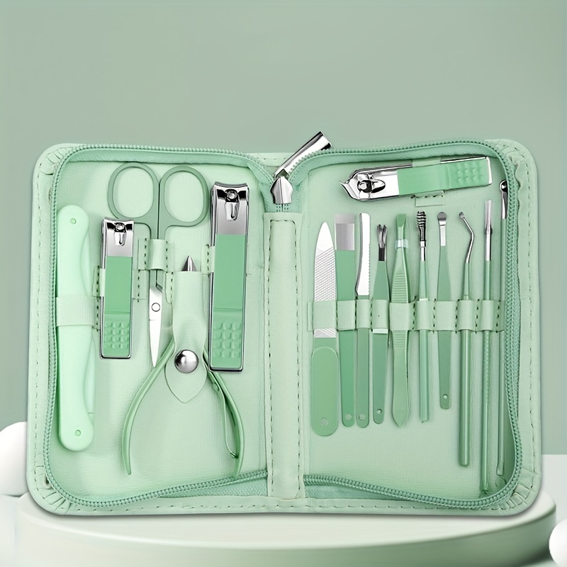 1 Professional Nail Clipper Pedicure Set Green Storage Box - Temu