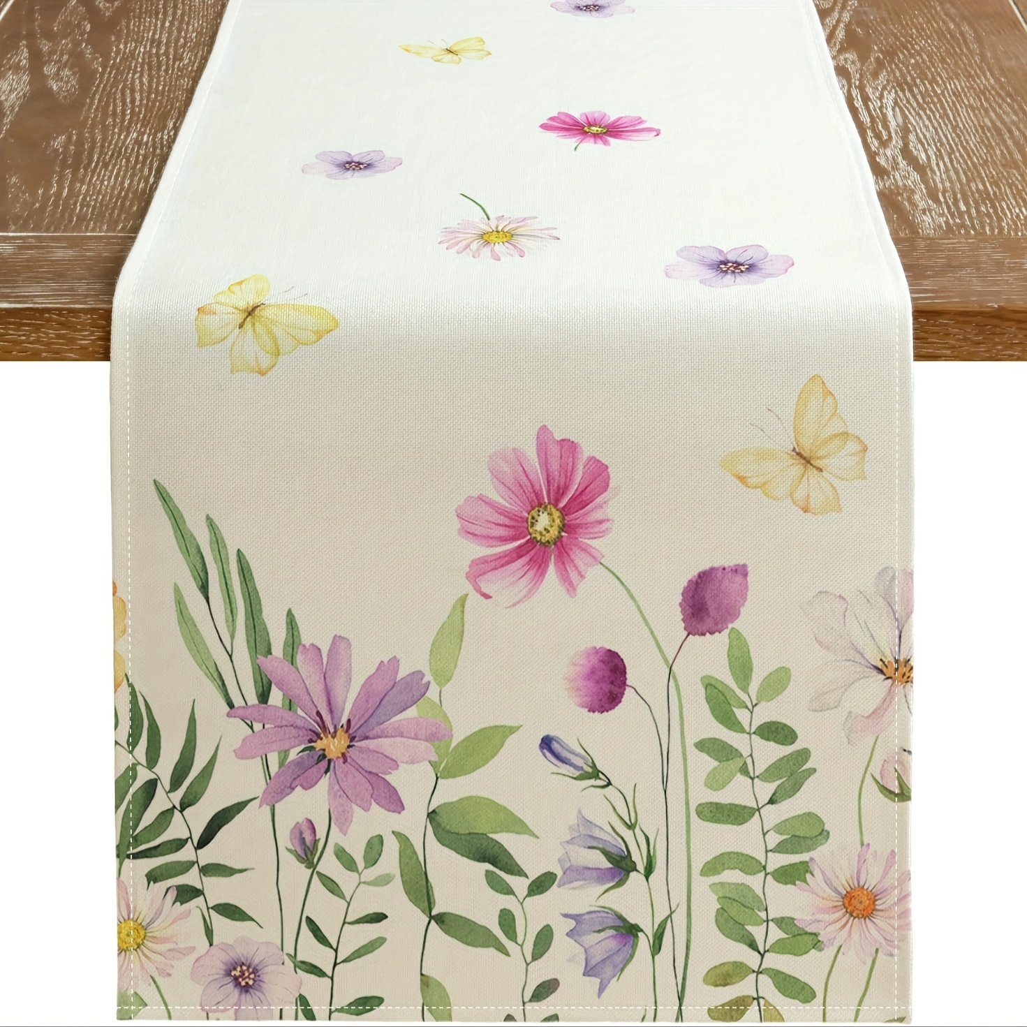 TEMU 1pc Spring Tablecloth, Flower , Seasonal Farmhouse, Indoor Kitchen, Table Decoration, Family Gathering Tablecloth, Tablecloth, Coffee Tablecloth