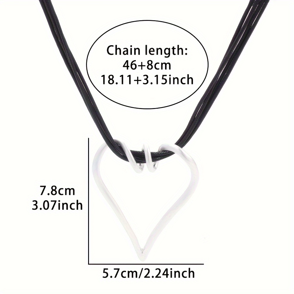 Silvery Tone Heart Pendant Necklace for Women