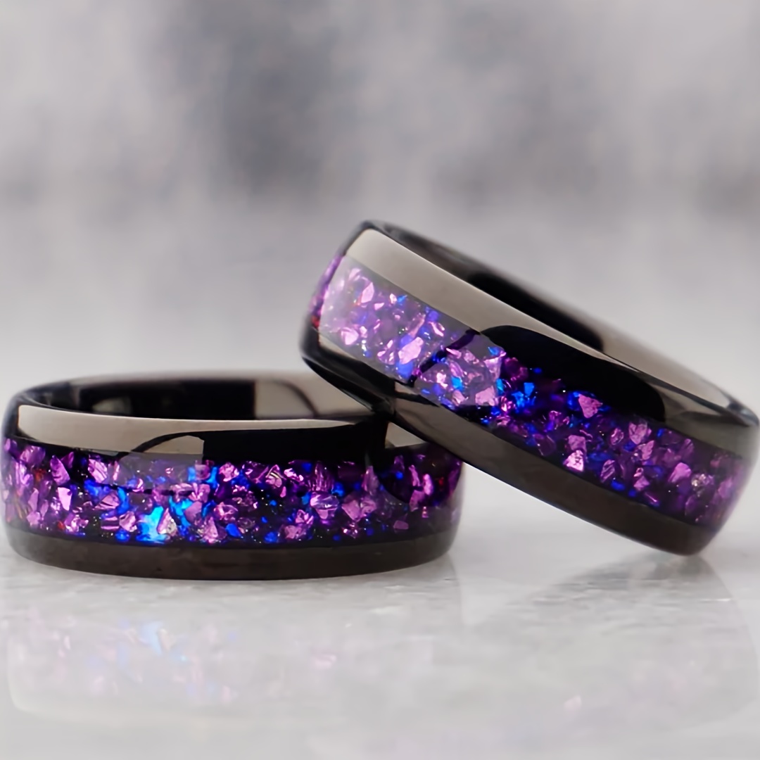 Lab Artificial Alexandrite Ring Wedding Band, Men's