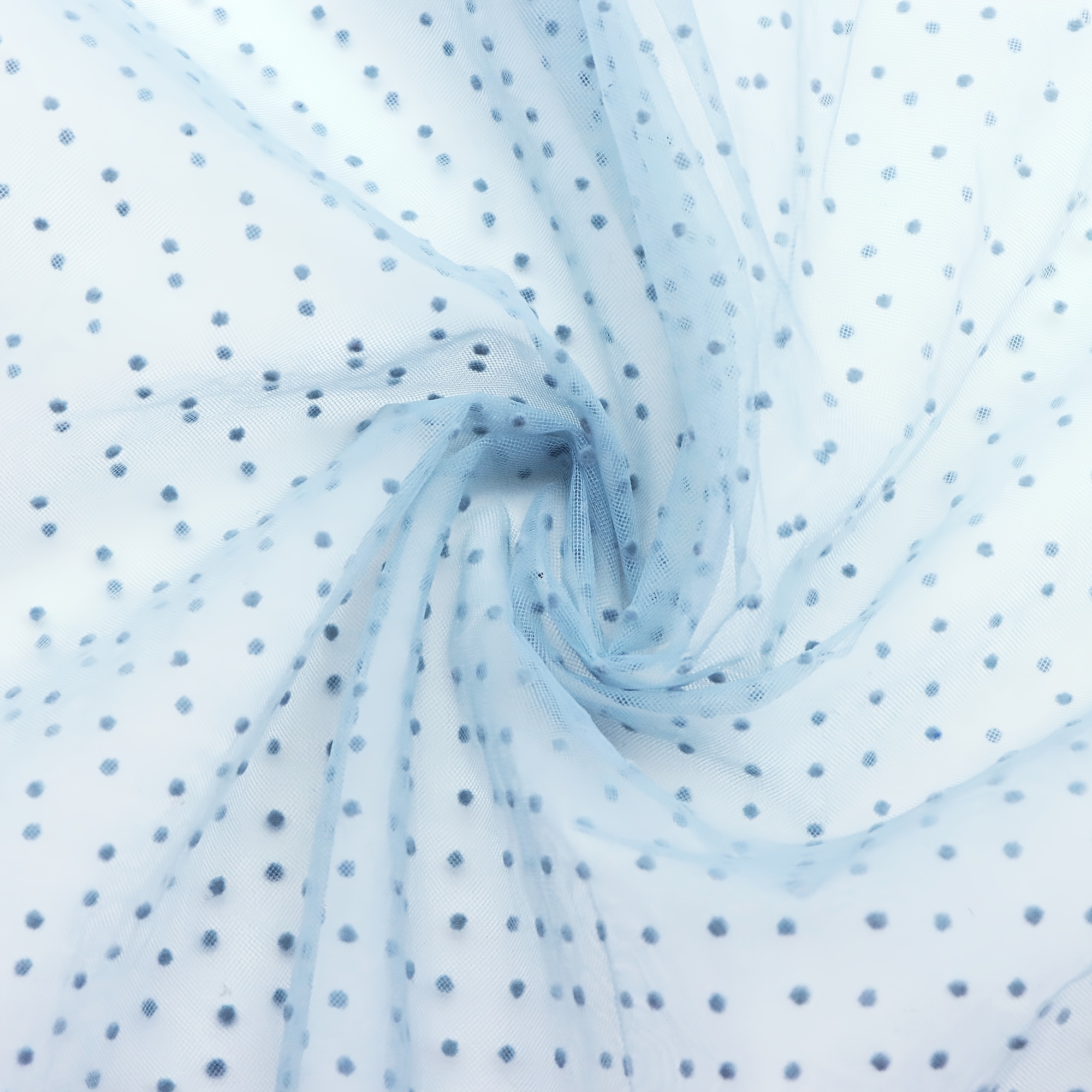 TEMU 1pc Pre-cut Polka Dot Chiffon Fabric - 19.68x70.86 Inch 100% Polyester For Wedding Decor, Diy Sewing, Party Supplies & Craft Projects, Wedding