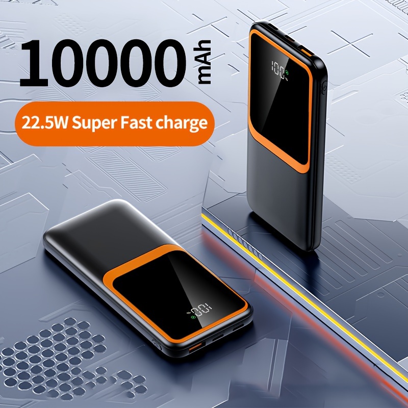 

Portable Power Bank 10000mah, 22.5w Super With Led Display, Dual Usb & Type-c /outputs, Compact & Lightweight, Universal Charger, Lithium Polymer Battery, Battery & Usb Powered