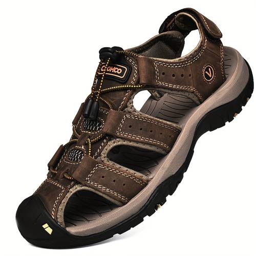 brand leather rubber sole outdoor casual sports sandals soft sole soft upper comfortable breathable mens shoes