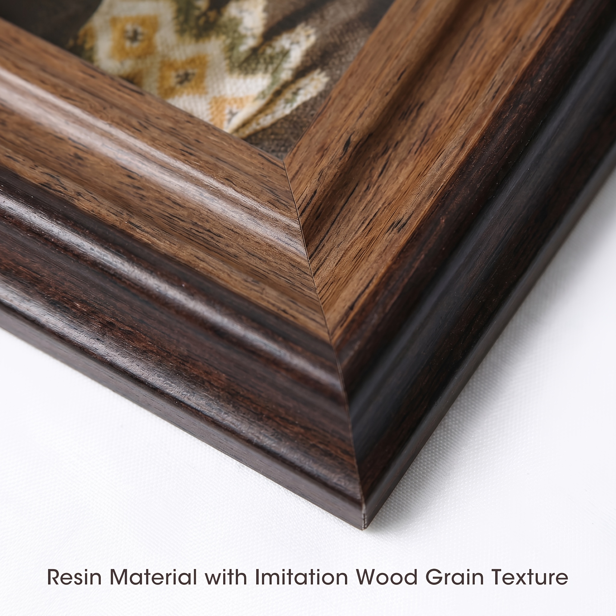 Premium Two-Tone Walnut Wood Color Photo Frame | Faux Wood Grain Texture Design | Horizontal/Vertical Dual Display for Wall Mounting | Light Luxury Home Decor Photo Frame | Suitable for Photo Walls and Home Ambiance Decoration