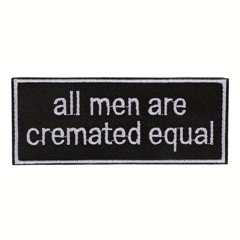 TEMU 1pc All Men Are Embroidered Patch Morale Humorous Badge For Clothing Jacket Trucker Hat Gift