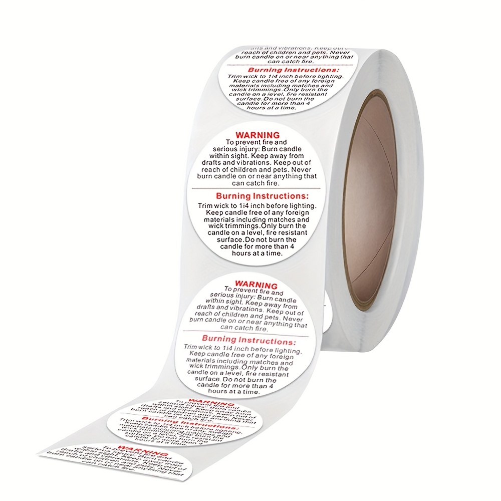 500 Sheets/roll Of Candle Safety Warning Stickers - A Cut File Of Stationery Stickers Used For Safety Warnings In The Production Of Candle Products