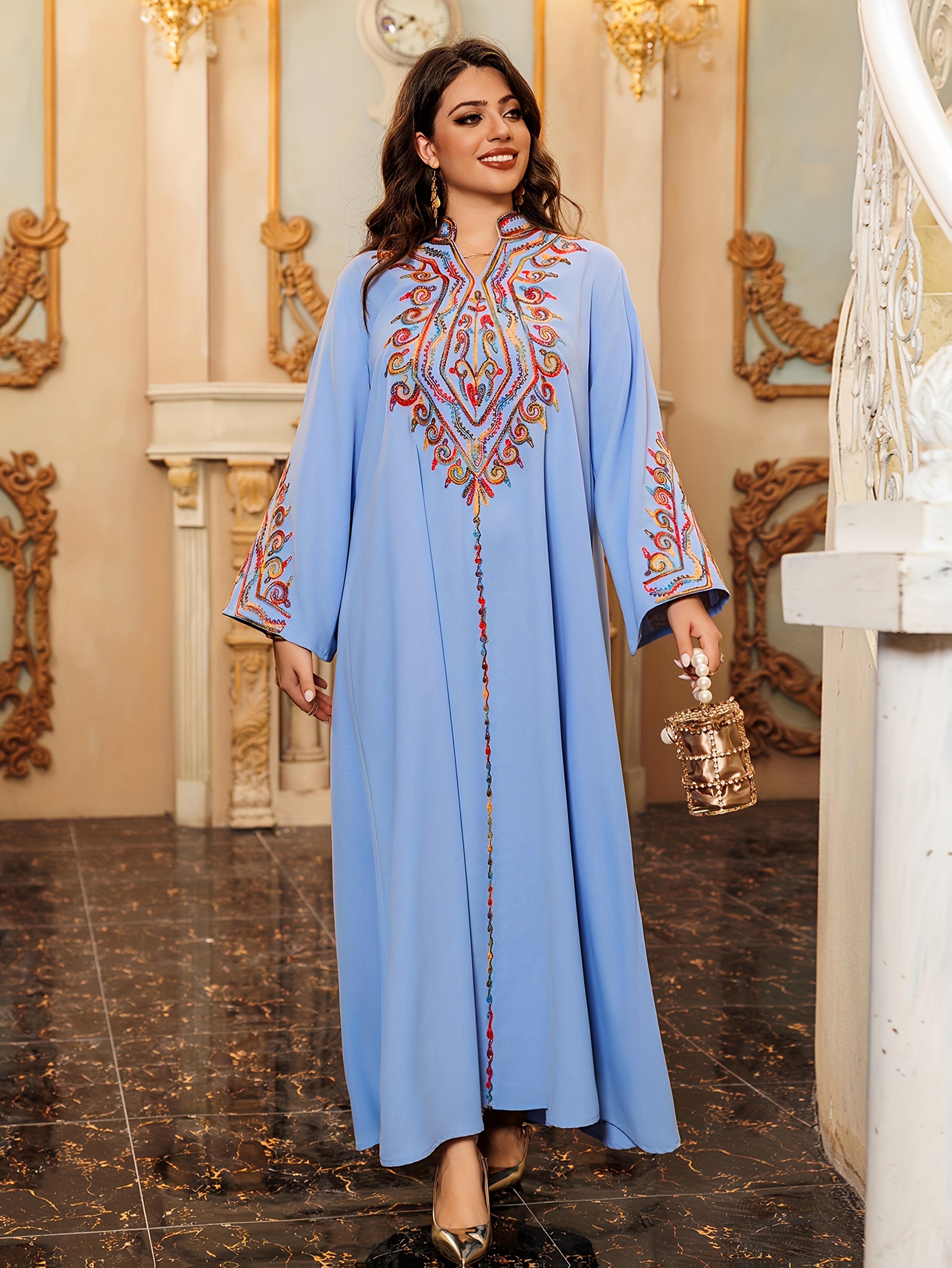green emerald velvet dress Kaftan Dresses for Women Floral Print Long Robe Ramadan Abaya Maxi Dress  Long Sleeve Muslim Eid Outfits Turkish Prayer Clothes Arabic Pakistani  Ethnic Dresses Islamic Robe Navy X-Large at Amazon Women's Clothing
