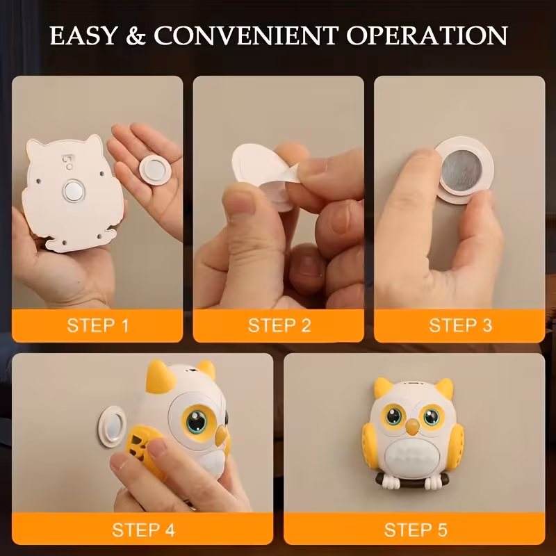 motion sensing light with led soothing blue glow cartoon wall mounted nursery decor usb rechargeable battery powered lamp for kids bedroom nursery room lighting owl lamp christmas gifts Product details 5