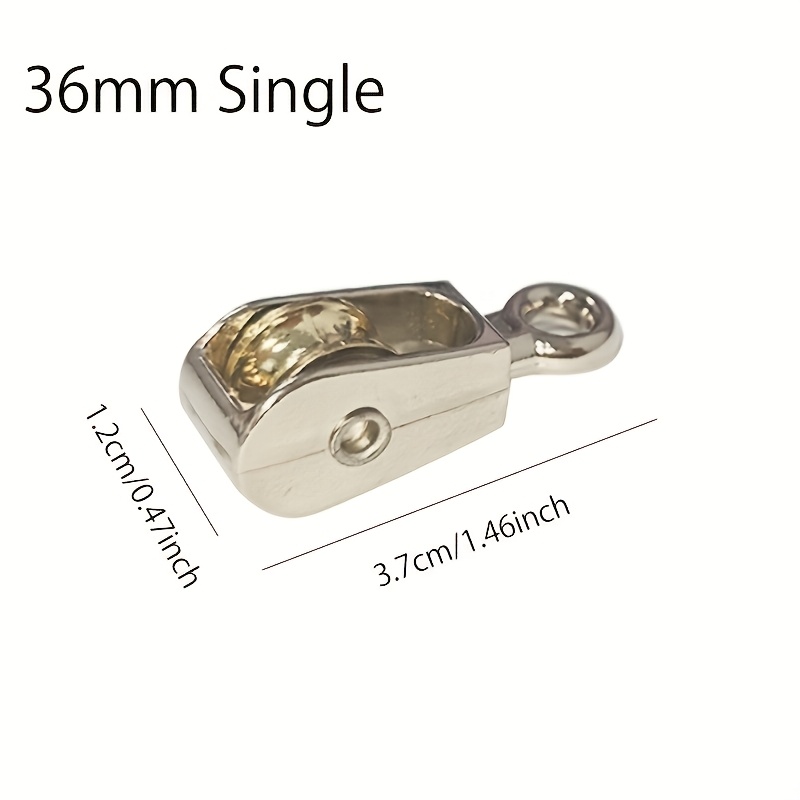 36/ 52/ 75mm Metal Sheave Fixed Pulley And Tackle Lifting Wheel Mini Single/ Double Pulley For
