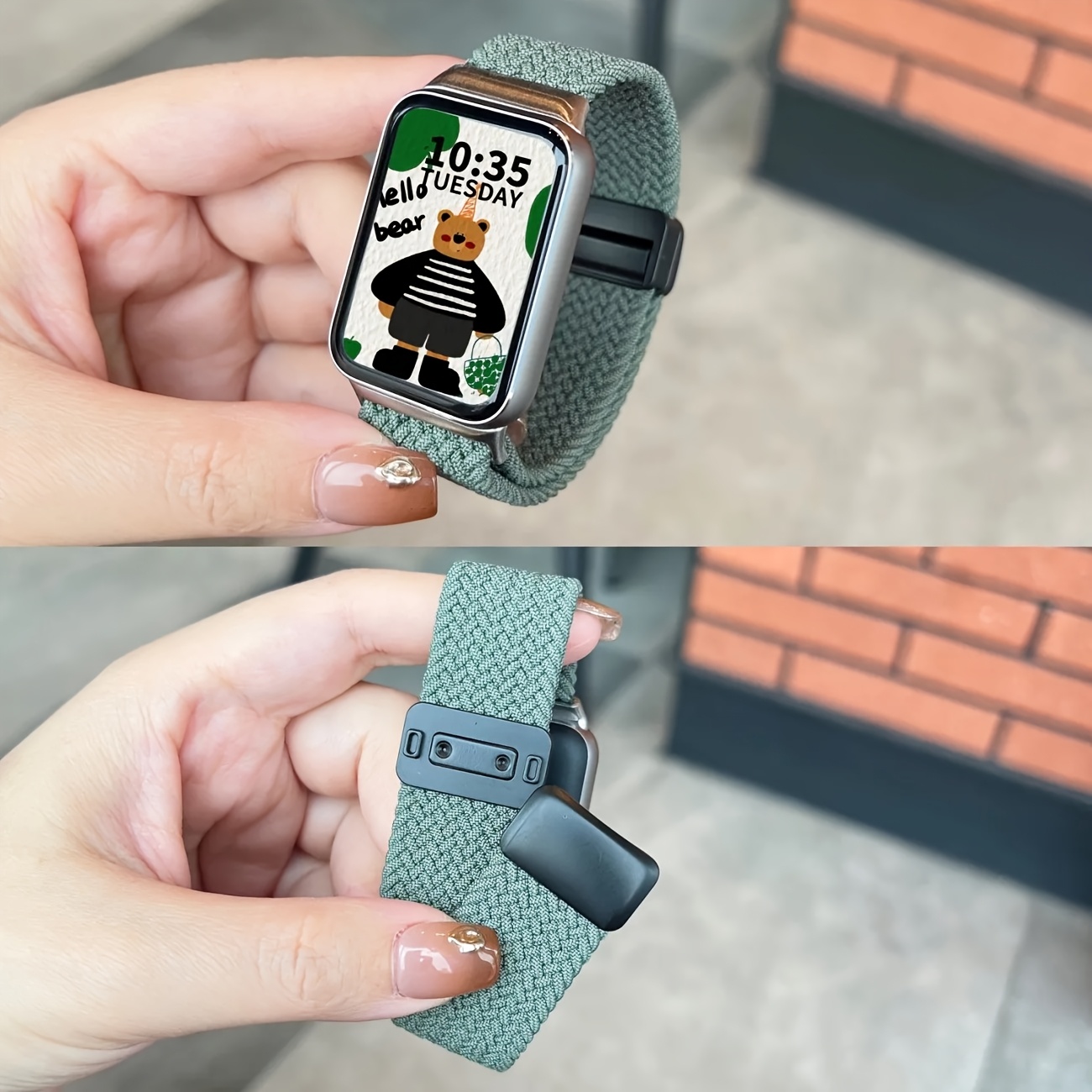 TEMU Correa de reloj compatible con Xiaomi 9 Pro/8 Pro, compatible con smartwatches Xiaomi Redmi 4/5/6, nailon tejido elástico transpirable, banda de