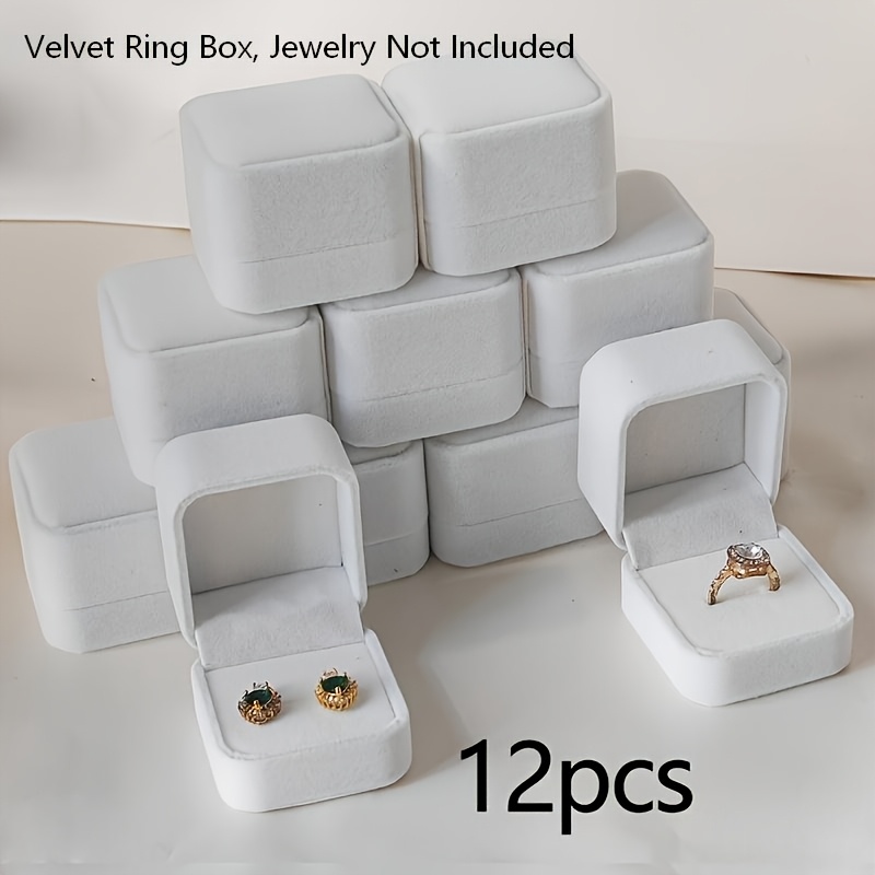 Image of 2/6/12pcs Proposal Ring Box, Premium Dust-resistant Velvet Jewelry Box, Stud Earring Box, Jewelry Not Included