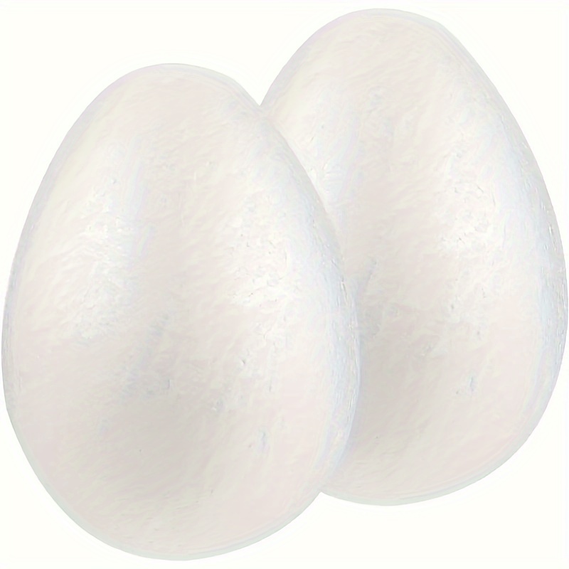 TEMU 2 Packs Of 8-inch White Foam Easter Eggs For Crafts - Solid Polystyrene Shapes For Painting And Decorating, Ideal For Easter Decorations And Art