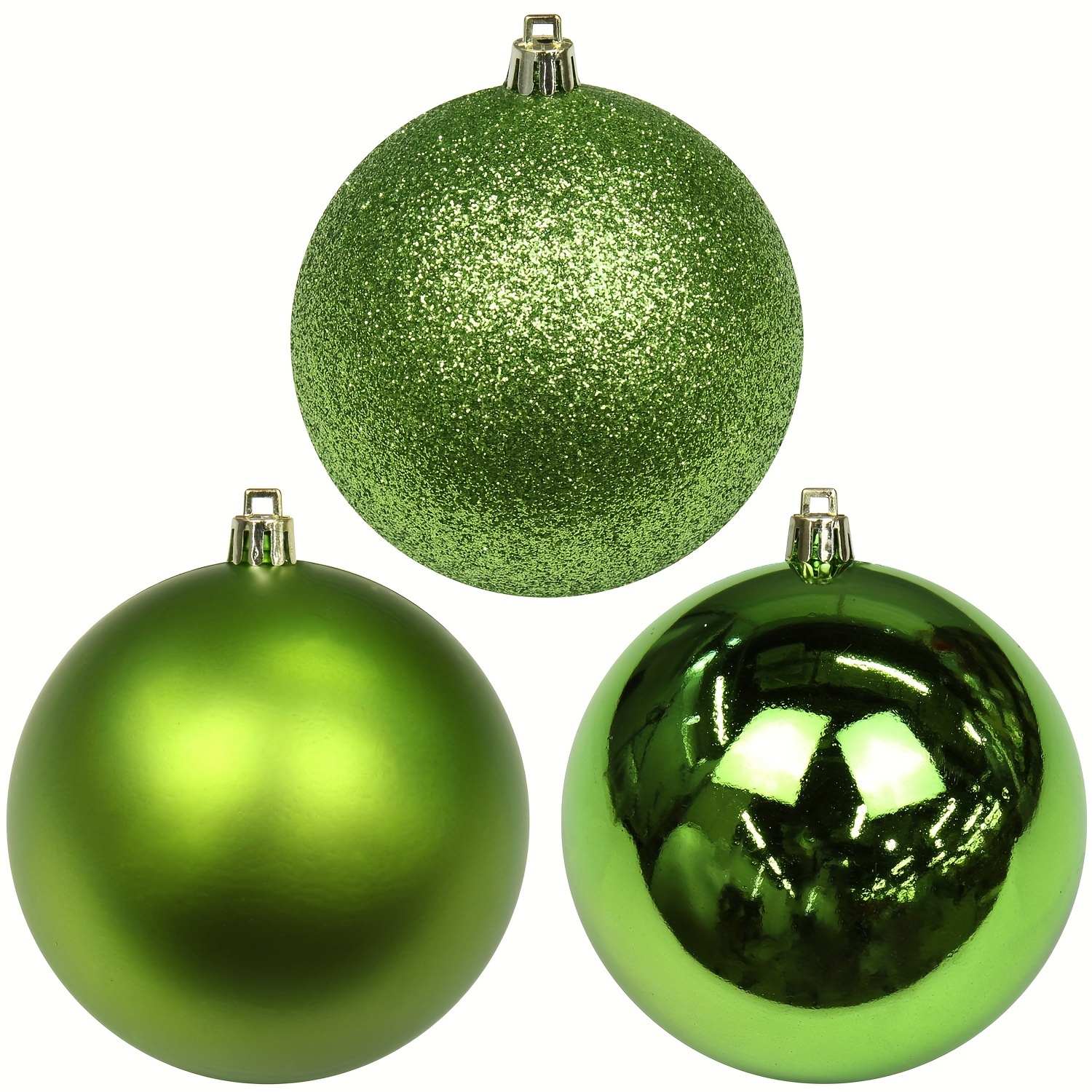 10cm Christmas Ball Ornaments, 10cmx6pcs + Pvc Box/bright + Matte + Pink/ Light Green