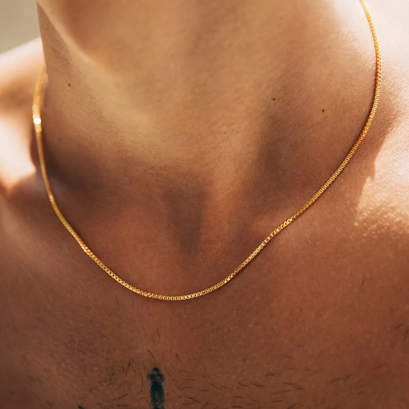E-shop 18K vergoldete Herrenkette aus 316L Edelstahl – Elegantes minimalistisches Design, langlebige und anlaufgeschützte Kette für lässige Outfits,
