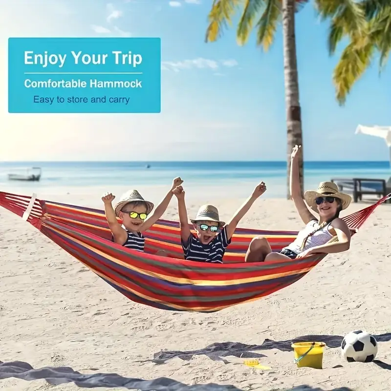 heavy-duty anti-tip hanging bed with curved wooden poles