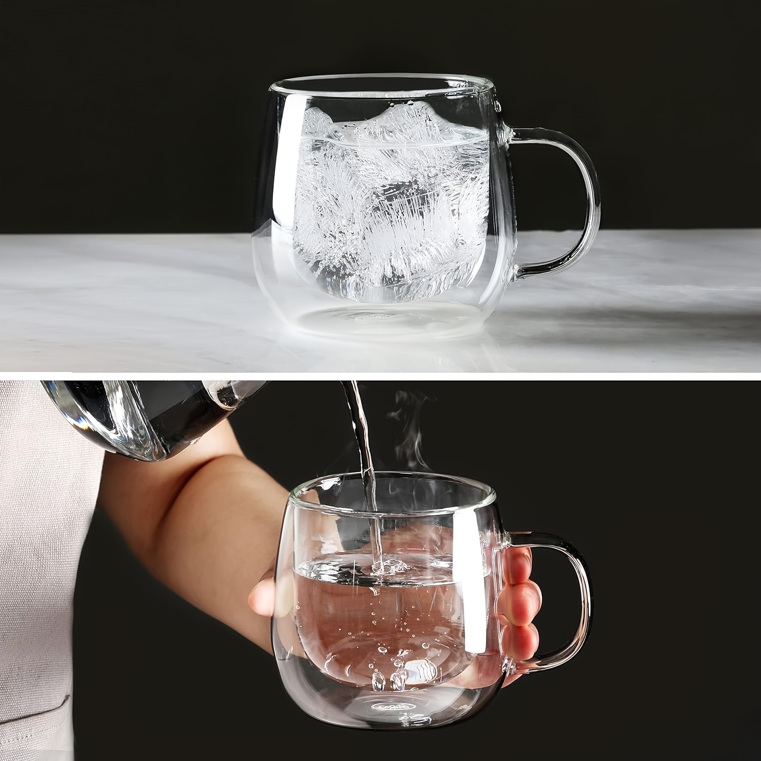 2 4 6pcs 300ml double layer glass coffee cup high - Temu United Arab  Emirates