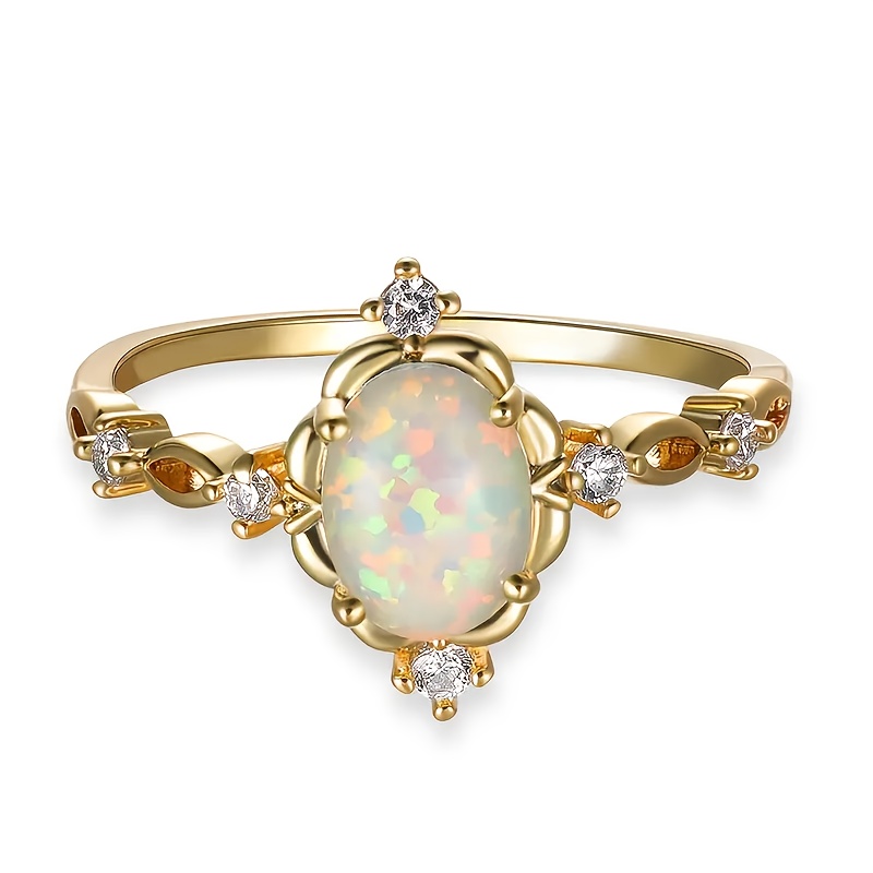 Artificial Wedding Ring Set, 14K Golden Plated Copper Engagement Ring