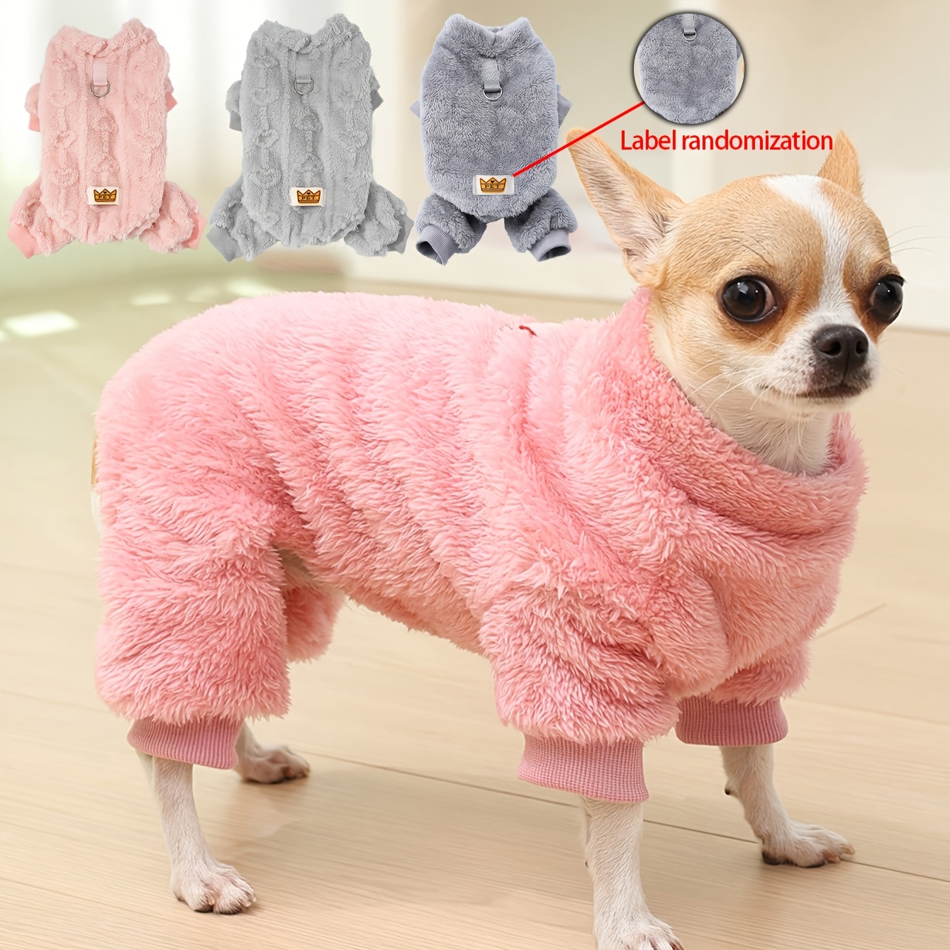 

1pc Random Color Pet Sweater Multifunctional Solid Color And Warm Dog Four-legged Clothes Kitten Puppy Clothes Onesie Pug Yorkshire Autumn And Winter Applicable