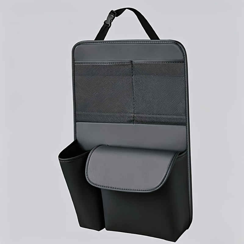 TEMU A Car Storage Bag Suitable For All Vehicle Types, Made From High-quality Synthetic Faux Leather, Featuring 4 Storage Compartments, Designed In A