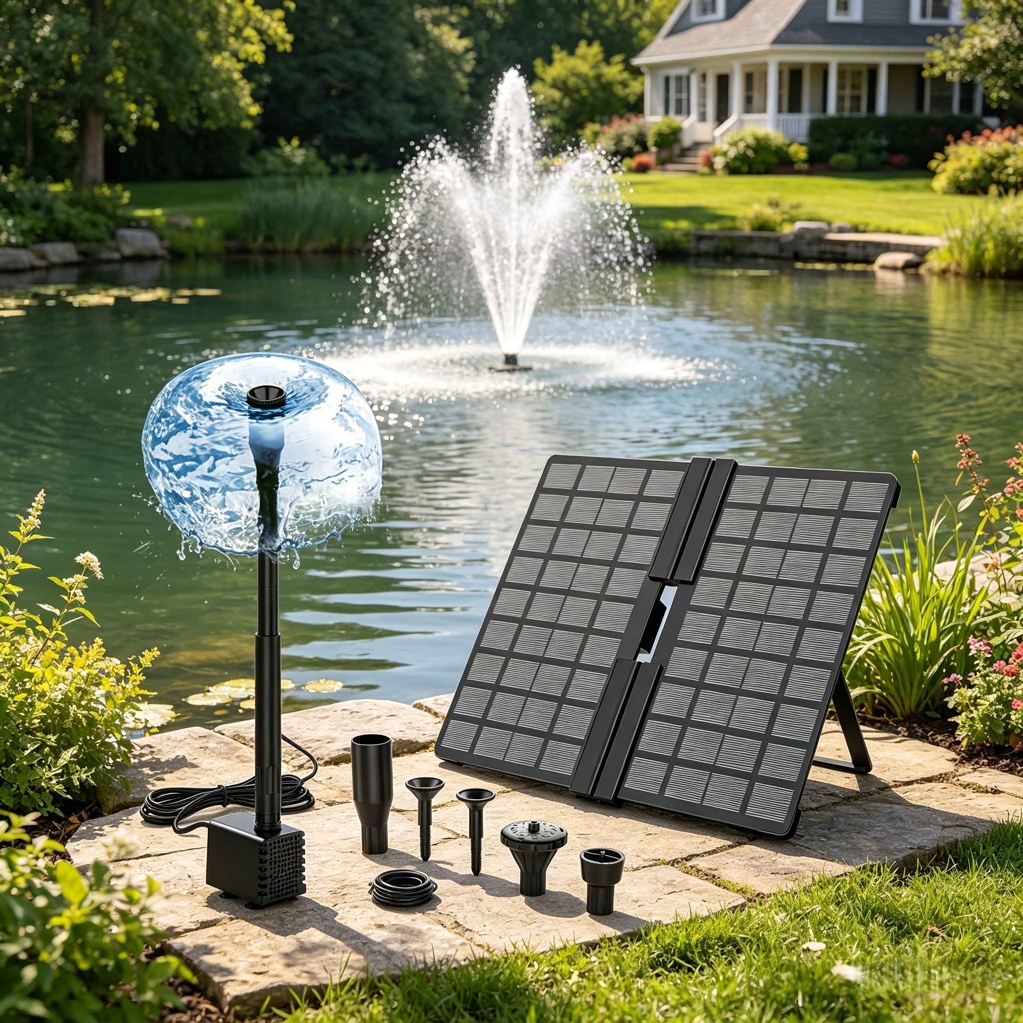 foldable solar fountain 10w folding non electric fountain with a   of spray mode pond garden bird bath diy  