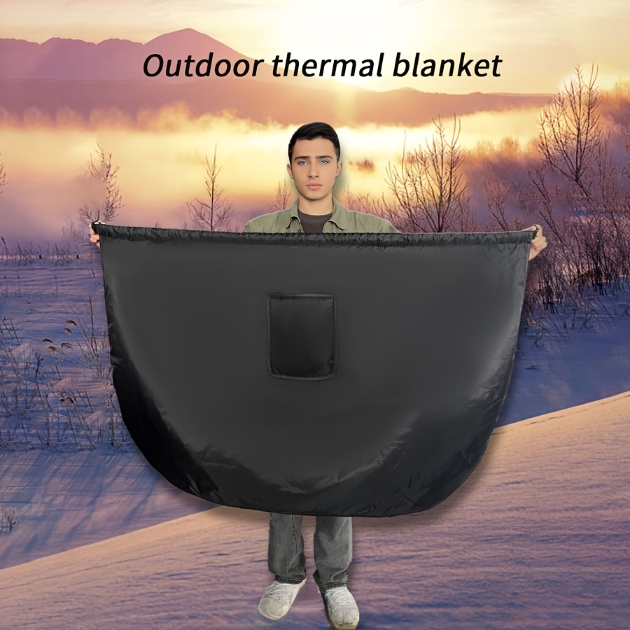 

-lined Outdoor Blanket 35.43x55.12in - Camping, & Holiday Gifts (black)