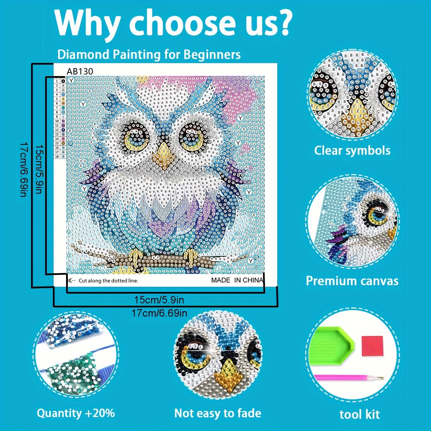 KAYEIUU かわいい動物 5D ダイヤモンドペインティングキット 大人用