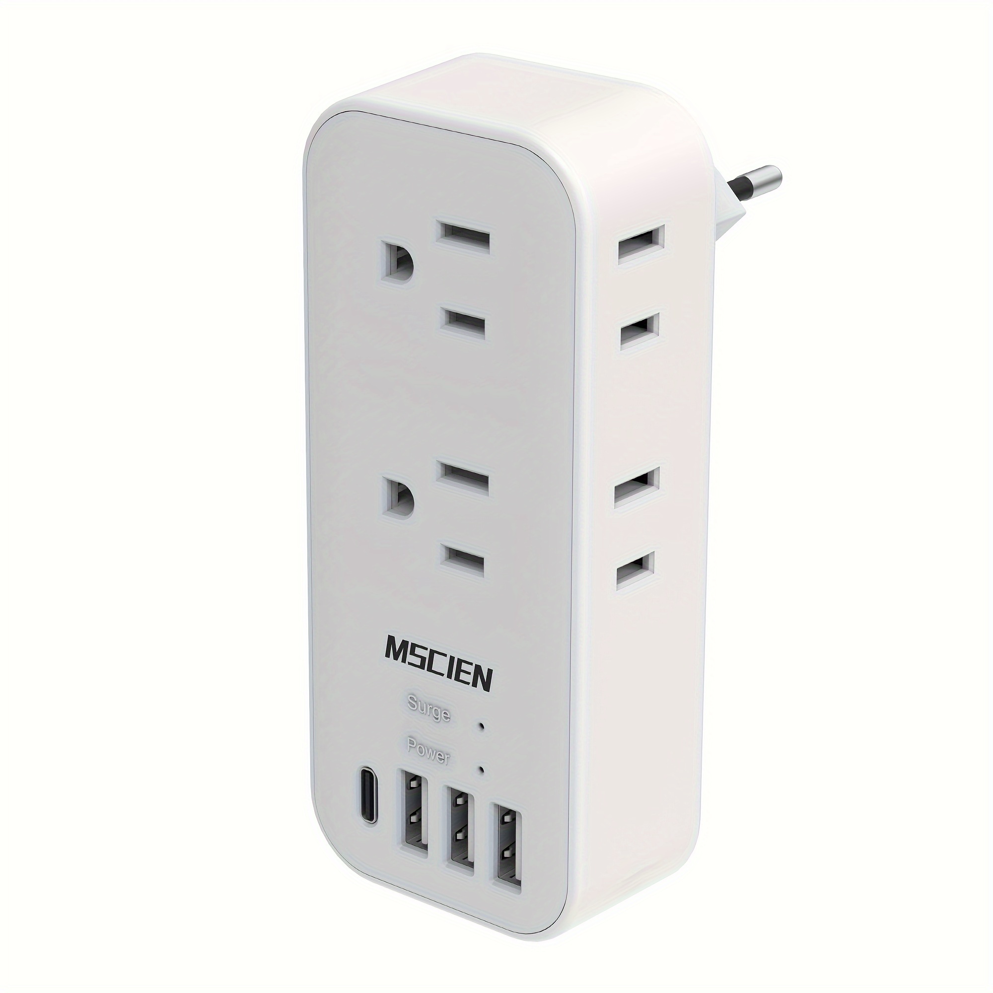 

European Travel Plug Adapter, International Power Plug Adapter With 6 Outlet 4 Usb (1 Usb C), Type C Plug Adapter Travel Essentials To Most Europe Eu Italy Spain France Germany Switzerland Portugal