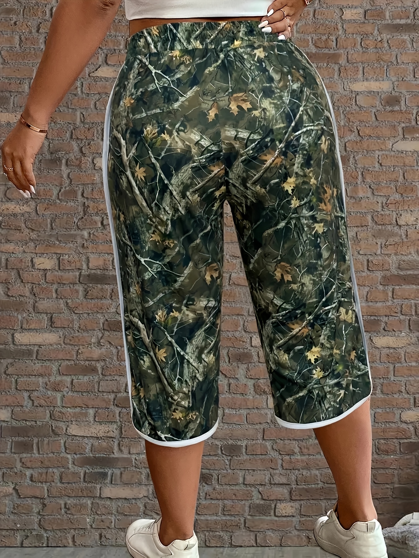 womens plus size camo straight leg shorts Temu Ireland