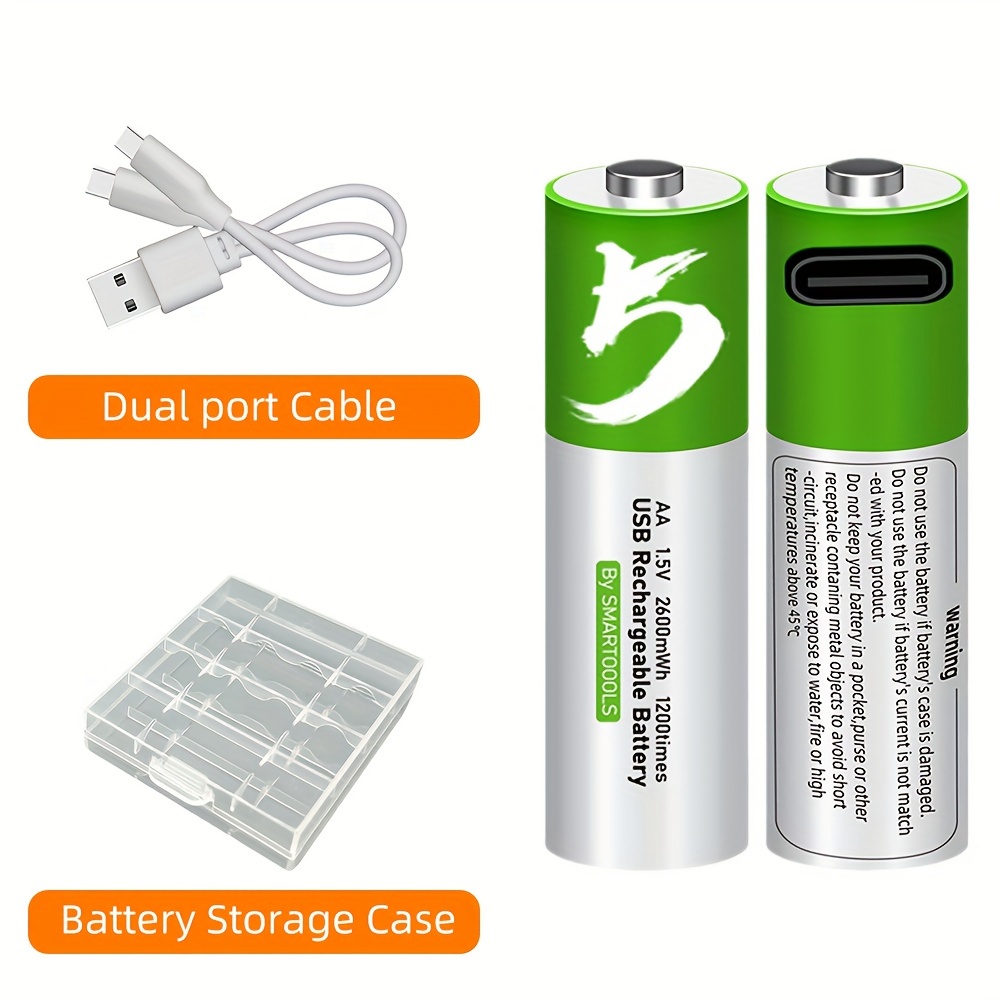 Usb Aa Lithium Ion Rechargeable Battery 1.5v Fast - Temu