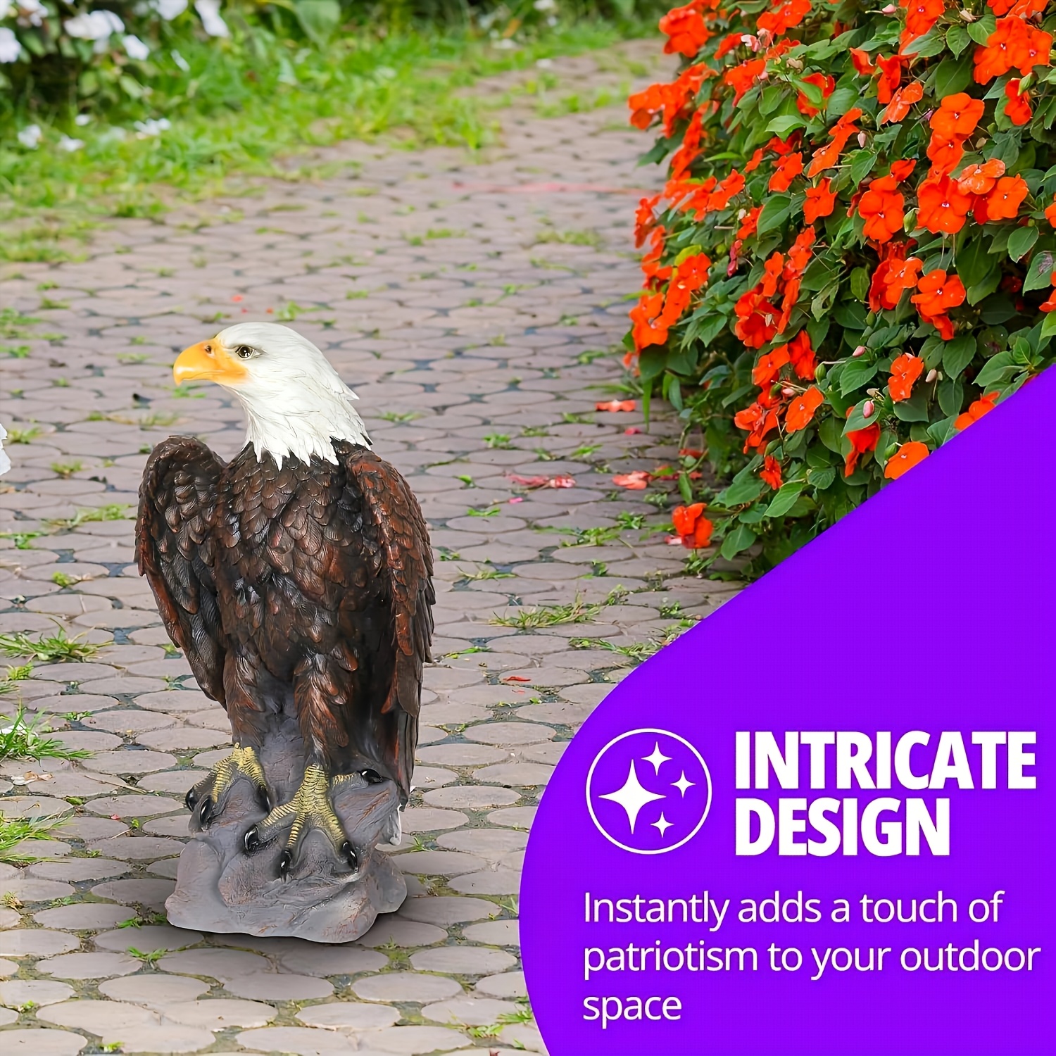 Bald Eagle Garden Statue 3