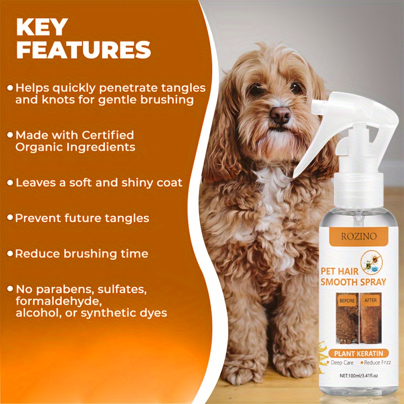 pet hair softening spray 100ml gentle formula Temu