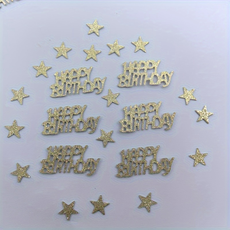 

Set, Happy Birthday Party Confetti Glittery Silvery/golden Star Confetti Table Decorative Paper Confetti Home Room Decor