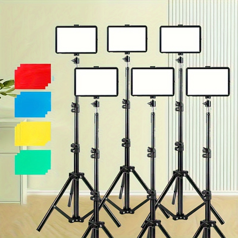 

2/3pack Vloging Led Kit Dimmable 5600k Stand And 4 Rgb For Table Top Shooting