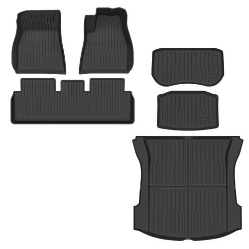 2021 2025 for tesla y all weather tpe floor mats with trunk liner cargo mat accessories 6pcs interior floor for tesla y 2021 2025